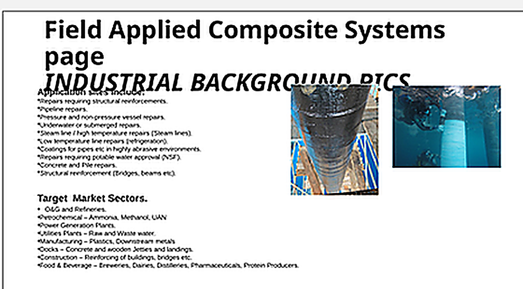 Field applied composite systems reference