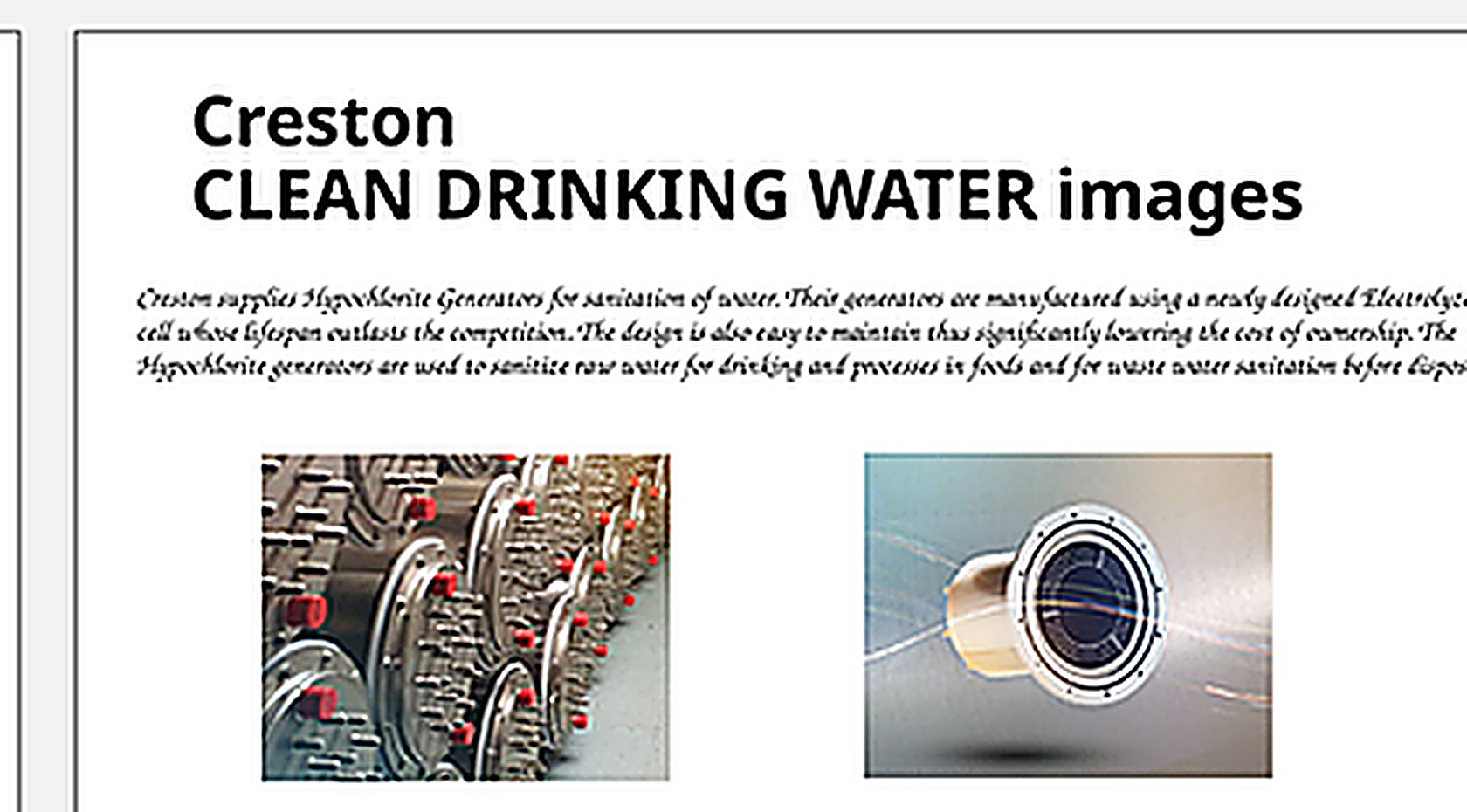 Creston clean drinking water reference